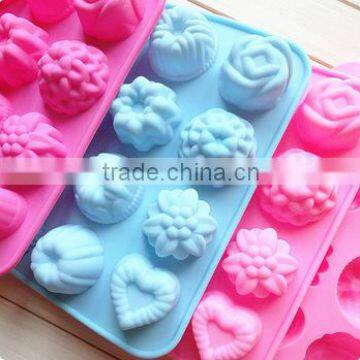 Eco-friendly 12 holes flowers silicone cake molds