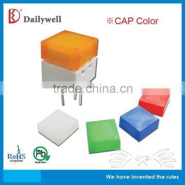 Dailywell Single Color LED Light Trctile Switch With Cap Tact Switch
