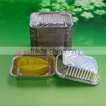 7.5 inch rectangle aluminium foil food tray box food container with lid bulk production                        
                                                Quality Choice