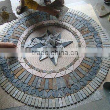 slate mesh backed floor mosaic tiles