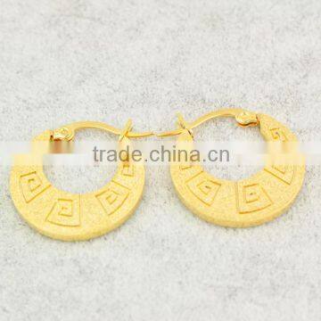 316L stainless steel hoop earrings with IP gold plating