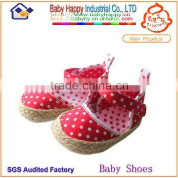 straw sandals soft sole lovely dots wholesale baby shoes