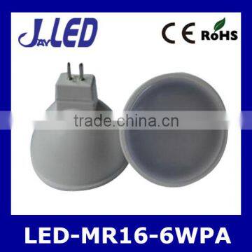 6W 12v mr16 led bulb spotlight hot selling plastici and aluminum body