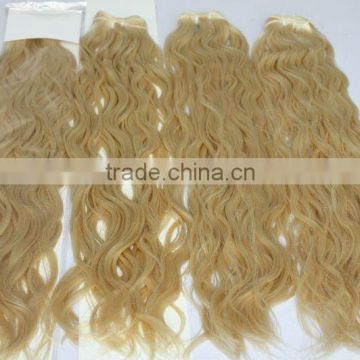 with cuticles blonde color brazilian virgin natural wavy hair extension