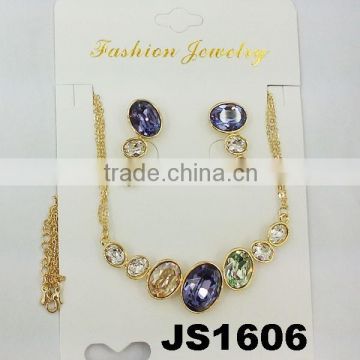 wholesale bridal crystal diamond gold plated wedding jewelry sets