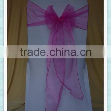 YHS#25 organza polyester banquet wedding wholesale chair cover sash