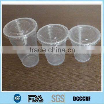 disposable PP plastic cup, cold drinking milkshake cup, disposable cup with lid