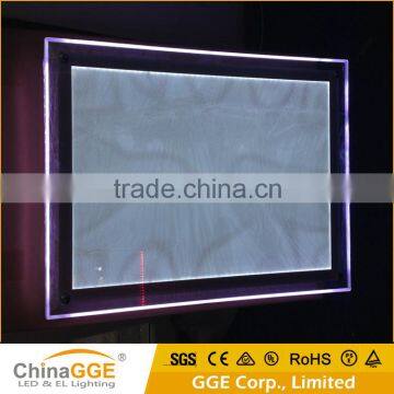 LED Illuminated Window Dispay Edge Lit Frame Acrylic Crystal Edge Lit LED Poster Frame photo-5