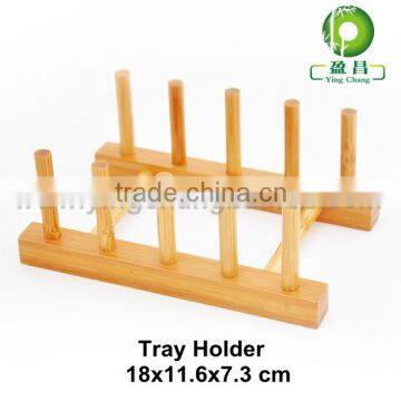 Bamboo trays rack kitchen tray rack