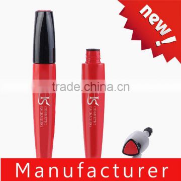 Custom plastic red empty mascara bottle with brush