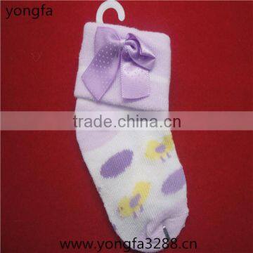 Wearable protable baby tube sock with bowknot