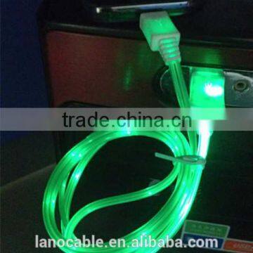 Colorful glowing micro usb cable with led light