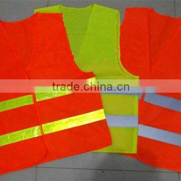 Polyester 3M Reflective Tapes Safety Vest Roadaway Safety Jacket in Large Stock In Neon Yellow Orange