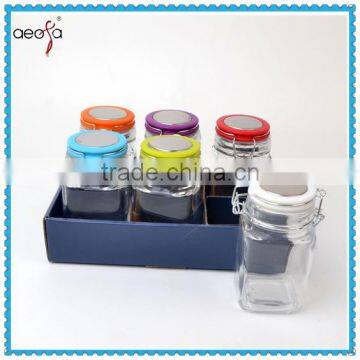 High quality hot selling decorative clip top food packaging glass jars and lids