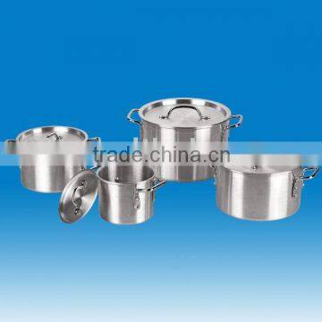 aluminum rolled edge satin stock pot