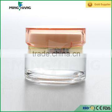 50ml cosmetic glass jar with arcylic lid for sale