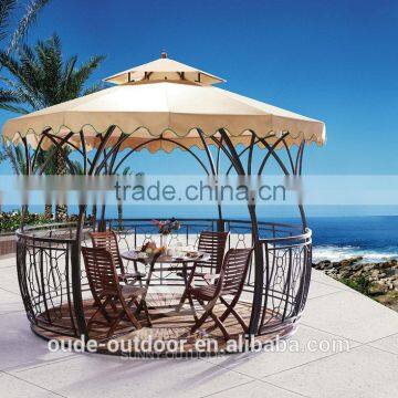 Double tops iron gazebo with WPC floor used gazebo for sale