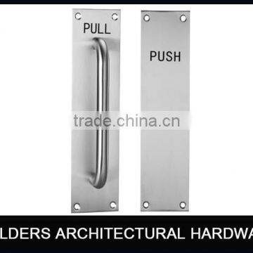 Stainless steel push pull lever handle for glass door with plate