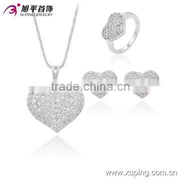 bridal jewellery hot new products for 2016 heart shape jewelry sets rhodium plated custom jewelry set