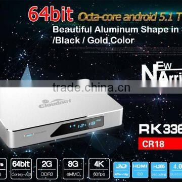 2016 New Cloudnetgo Android 5.1 Lollipop tv box 2GB RAM 16GB Rom Rk3368 Octa Core android smart tv box Cloudnetgo CR18S TV box