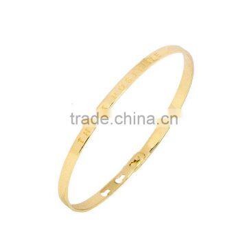Memories Bangles With Customize Design Word 'THINK POSITIVE' With 4mm/7mm Width