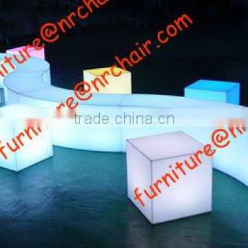 shanghaI commercial furniture wholesale nightclub acrylic lounge LED light sitting cube seat