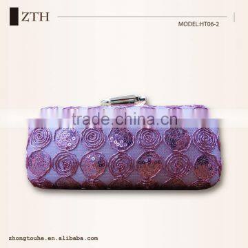 Wholesale vogue Circle shape sequins evening clutch box