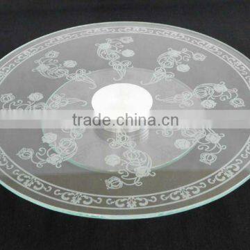 D30cm Rotating Tray Clear Tempered Glass Lazy Susan photo-6