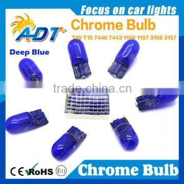 Hot selling 12V t10 halogen bulb with deep blue t10 Deep blue glass auto bulb