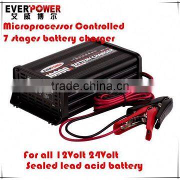 Everpower Microprocessor Controlled 7 stages 12V 24V sealed lead acid battery charger