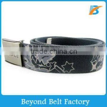 Beyond Military Printed Cotton Canvas Belt With Metal Bottle Opener Buckle