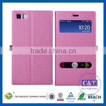 C&T Mobile phone accessories wholesale folio leather protective for xiaomi mi3 case