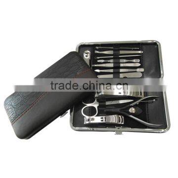 Stone Pattern Case+12pcs/Set Nail Clipper Kit Nail Care Set Pedicure Scissor Tweezer Knife Ear Pick Utility Manicure Set photo-2