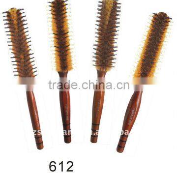Wood handle hair extension brush