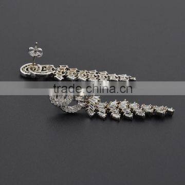 New Product Women Silver Crystal Boho Earrings photo-5
