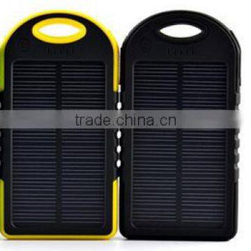 2015alibaba china Portable mobile charger waterproof solar power bank 5000mah