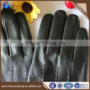 Plain Style Man Winter Sheepskin Leather Gloves for Touch Screen With High Quality photo-3