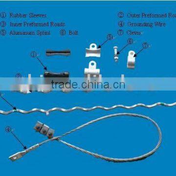 Preformed suspension clamp for OPGW cable