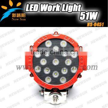 LED Off-road Light 51W LED Work Light,12/24V Driving On Truck,For Jeep, Atv,4WD,Boat,Mining LED driving light