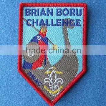 shield shape iron on woven badges