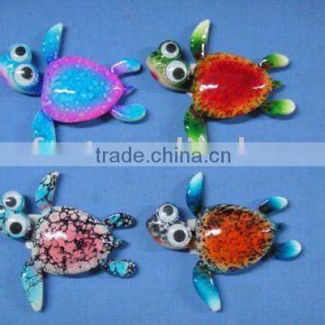 S/4 Turtle resin fridge magnet with big moving eyes