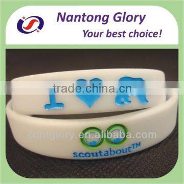 High quality custom debossed printed silicone wristbands