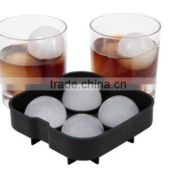 Hot Selling 4 Cavities Round Silicone Ice Ball Tray photo-2