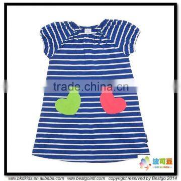 BKD baby dress with dyed stripe baby clothes factory