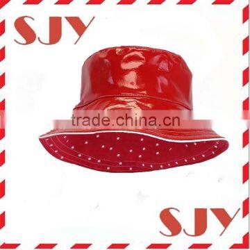 PU leather waterproof reversible bucket hat