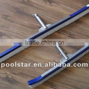 Long and Short Swimming Pool / Spa Curved Brushes for Cleaning w/ Alu Handle and EZ-Clip P1410 / P1411