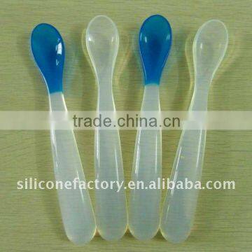 BPA Free Soft Feeding Supplies Silicone Baby Spoon photo-2