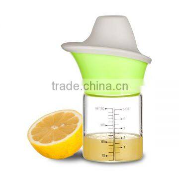 SINOGLASS 180ml silicone cover glass lemon juicer juice bottle