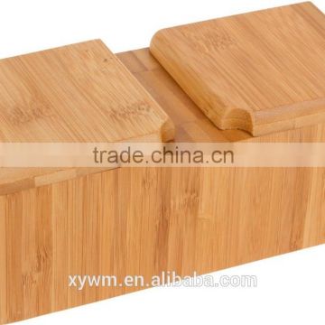 Cheap and Nice Bamboo Wooden Salt and Pepper Herb Spice Sugar Box Set