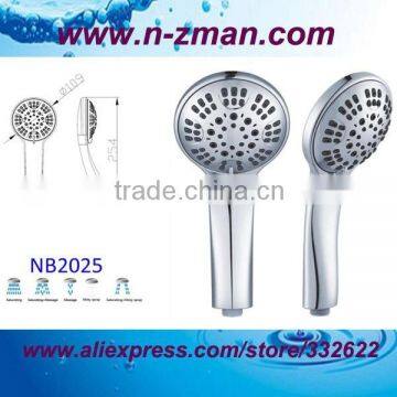 water saving 5-function plastic hand shower